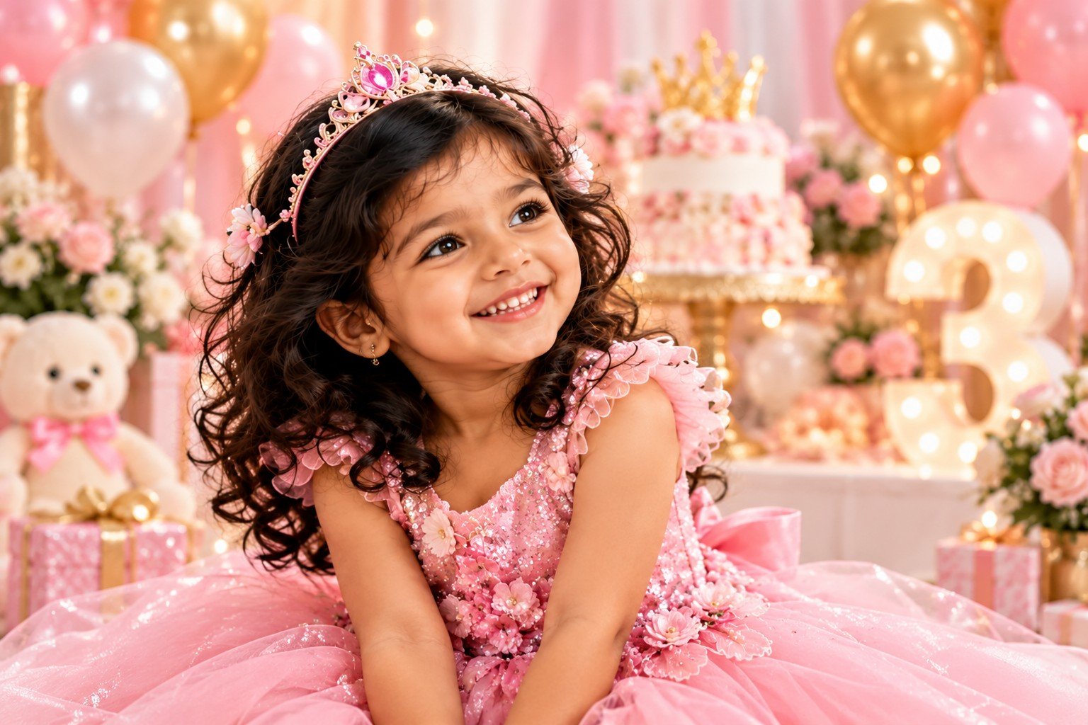Birthday girl smiling