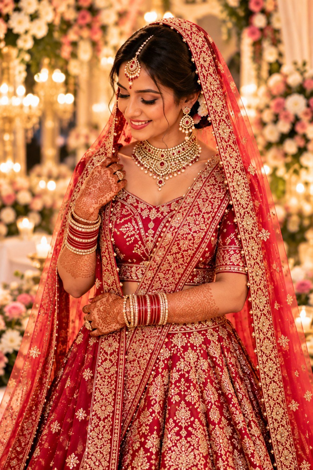 Bride in her wedding outfit