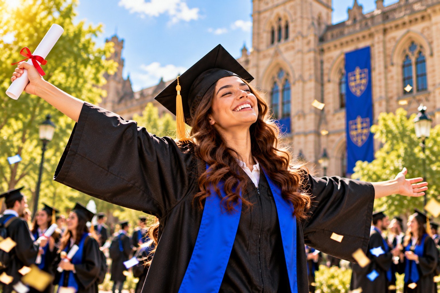 Graduate enjoying the moment