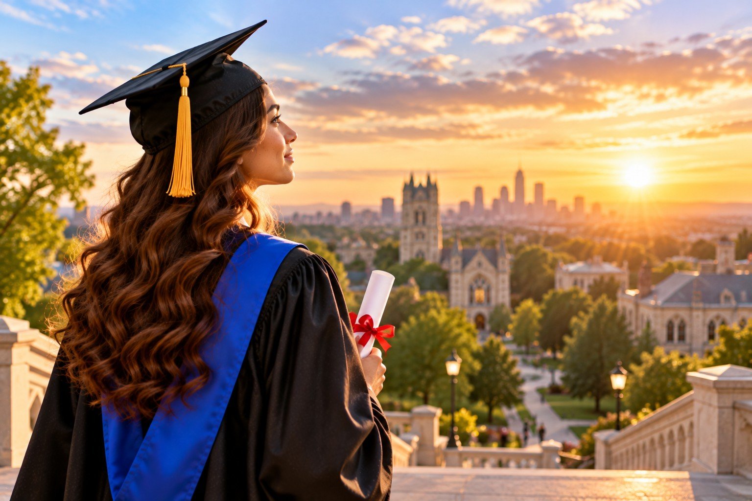 Graduate looking toward the future