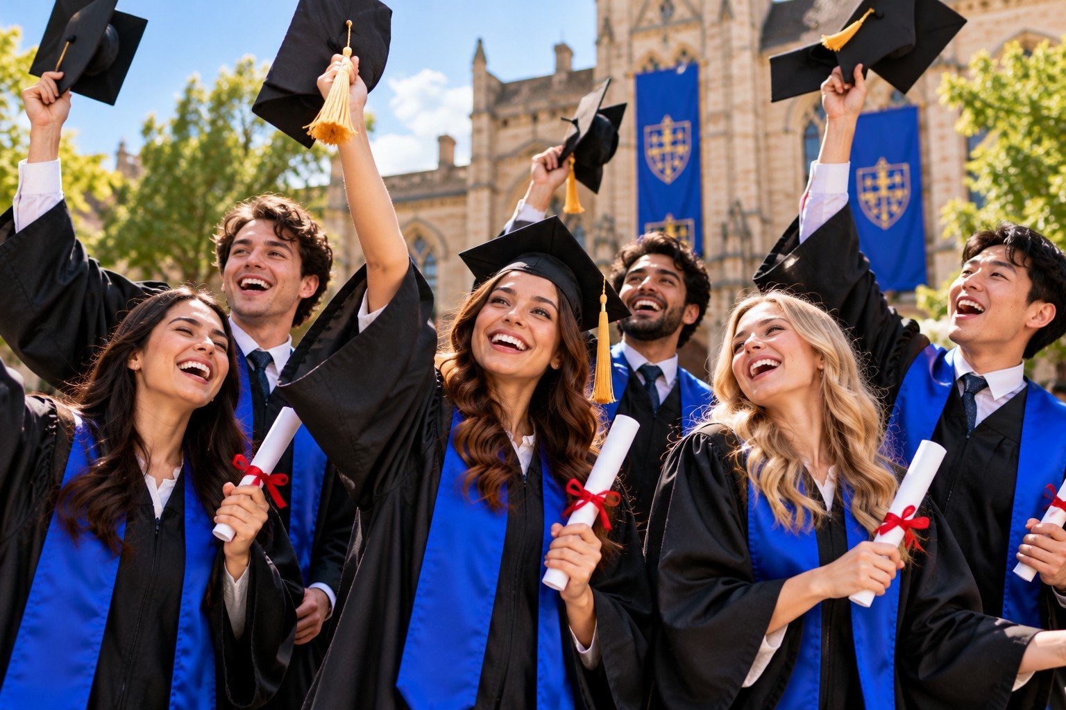 Graduates celebrating together