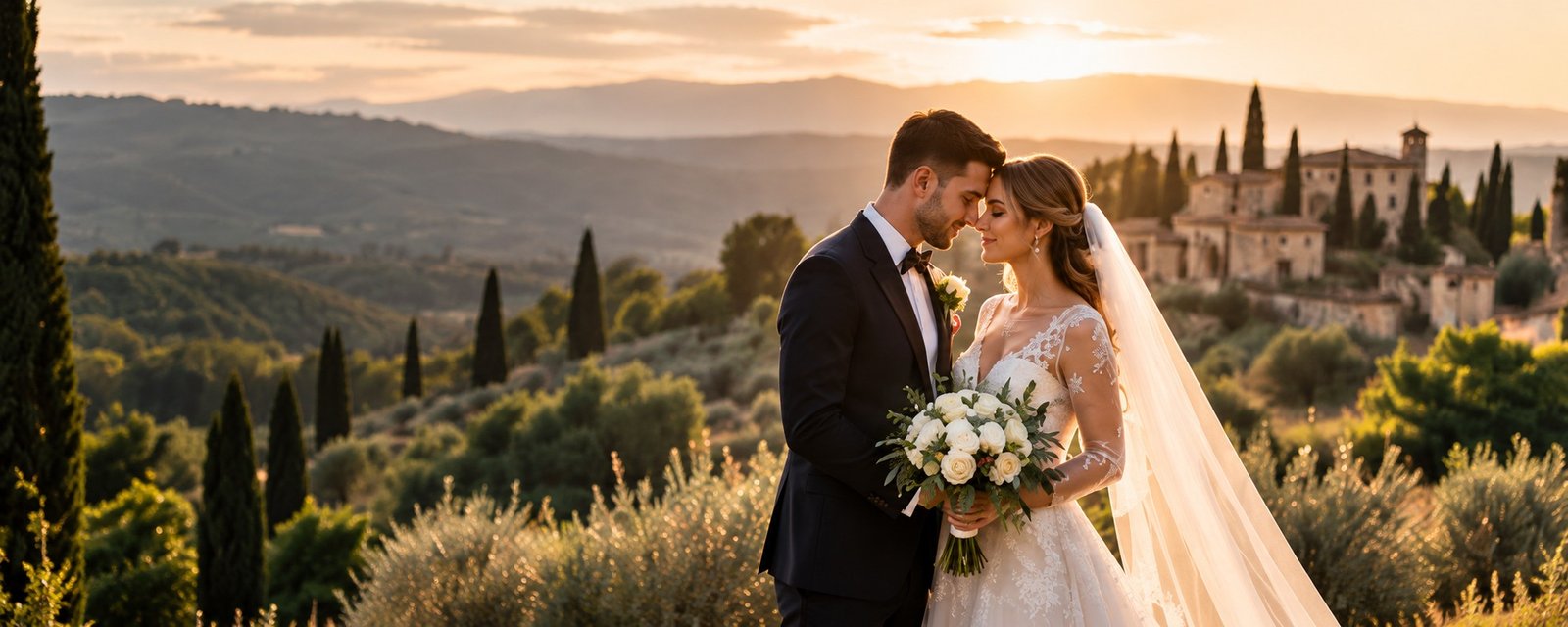 Emily and James on their wedding day